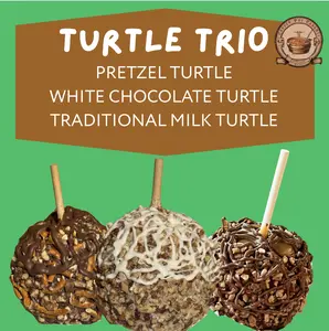 Gourmet Caramel Apple 3 Pack: Traditional, White Chocolate, and Pretzel Dessert Creamy