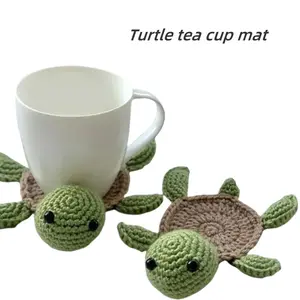 1 Pcs Turtle Coasters, Handmade Crochet Coasters, Funny Woven Turtle Coasters, Cute Drink Coasters