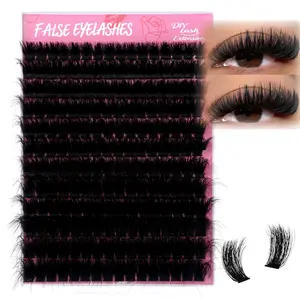 Fluffy Lash Clusters Thick 280D Volume Eyelash Clusters 12-25mm Wispy Individual Lashes D Curly Cluster Eyelash Extensions DIY Lash Extension for Beginners summervibes