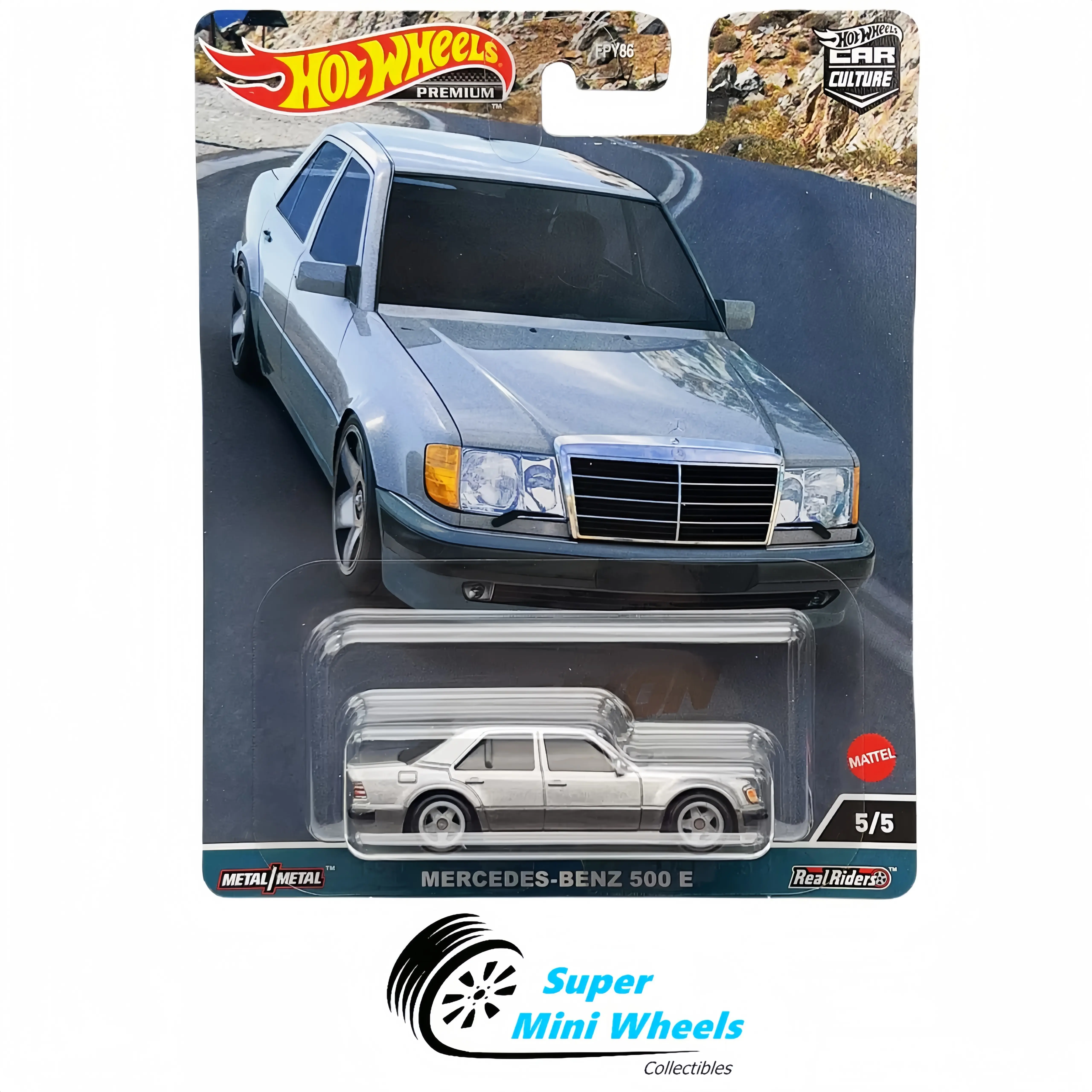 Hot Wheels Premium Car Culture Mercedes-Benz 500 E Silver