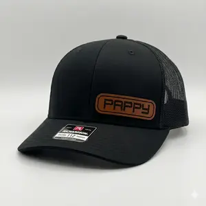 Pappy Hat – Leather Patch Trucker Hat, Funny Snapback Cap, Bold Grandpa Pride Hat, Family Love Statement Hat, Viral Tiktok Gift For Pappy, Everyday Casual Cap