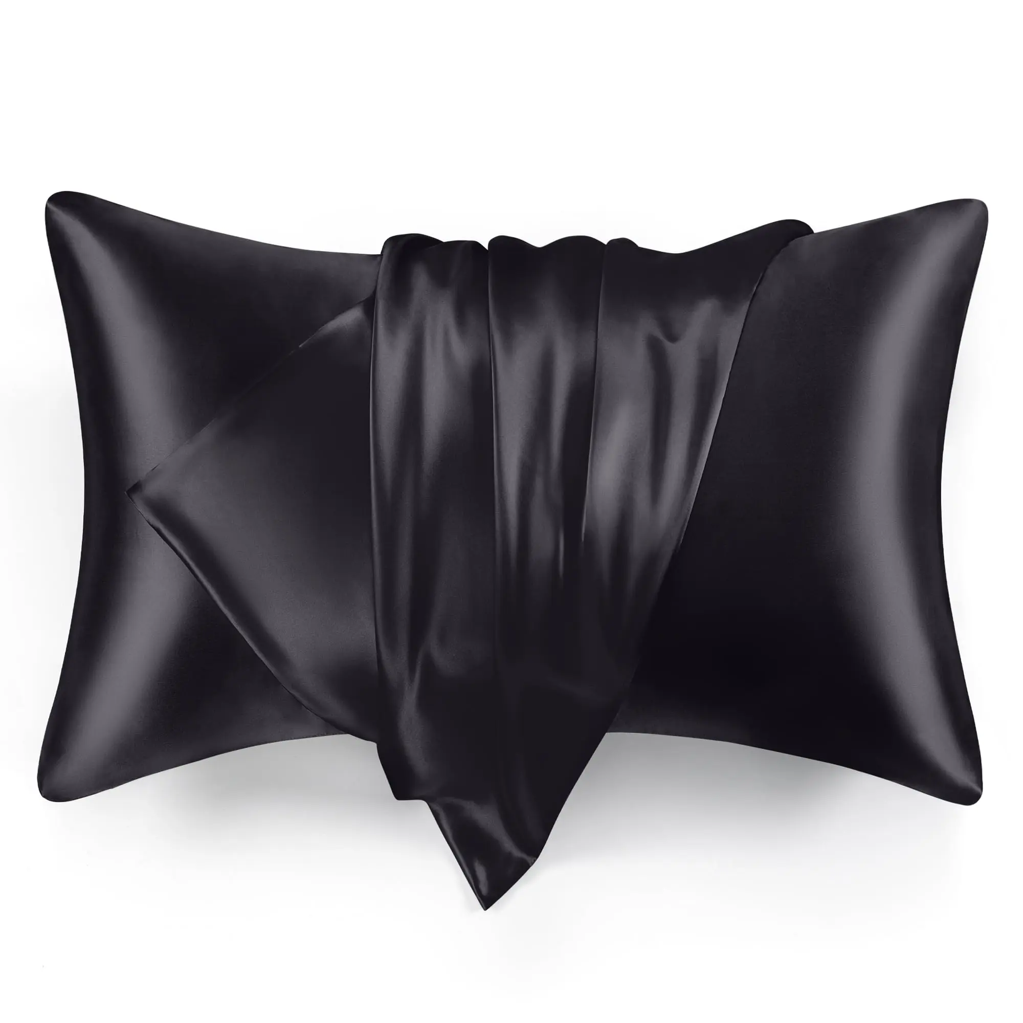 Fade-Resist Satin Pillowcase Set of 2, Queen Size (20x30 in) Imitation Silk Cooling Pillow Covers with Snug Envelope Closure, Friction-Free for Frizz Control & Youthful Skin, Healthy Hair