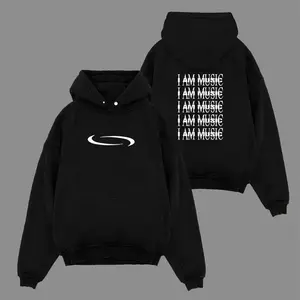 Men's Vintage Washed "I AM MUSIC" Text Pattern T - Shirt, Match Graphic Concert T - Shirt Style