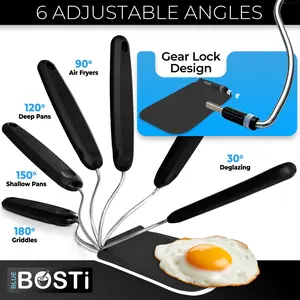 Adaptchula™ - Spatula with adjustable angles, a must have kitchen gadget!  Kitchen accessories should serve a purpose!  Perfect for Air Fryers, griddles and everything in-between! Includes 2 Spatula heads made from PPSU - BPA/BPS and PFAS free.  Non-Toxic