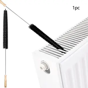 Flexible Radiator Cleaner Brush with Wooden Handle, Long-Reach Flexible Duster for Efficient Cleaning of Home Appliances, Cars and More, Car Cleaning Tool