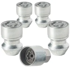Honda Civic 2007-2025 Wheel-Locks Lug Nut Kit M12 X 1.5 Thread Size - Set of 4 Lug Nuts + 1 Key - Farad AC1/E Galvanized Silver
