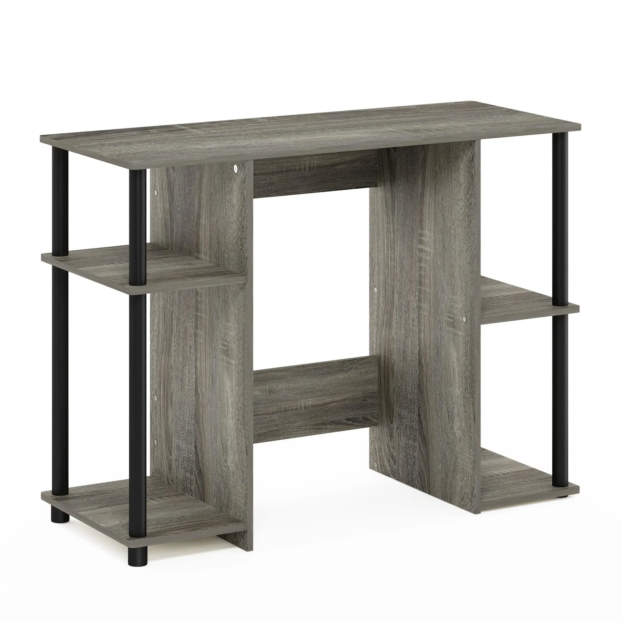 JAYA French Oak Office Desk - 38.4-in Minimalist Modern Style Desk with Extra Shelves, Open Storage for Dorm, Home Office Clean Setup, Minimalist Modern Desks, Modern Style Desks