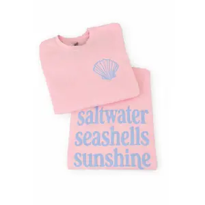 Saltwater Seashells Sunshine Graphic Crewneck Sweatshirt