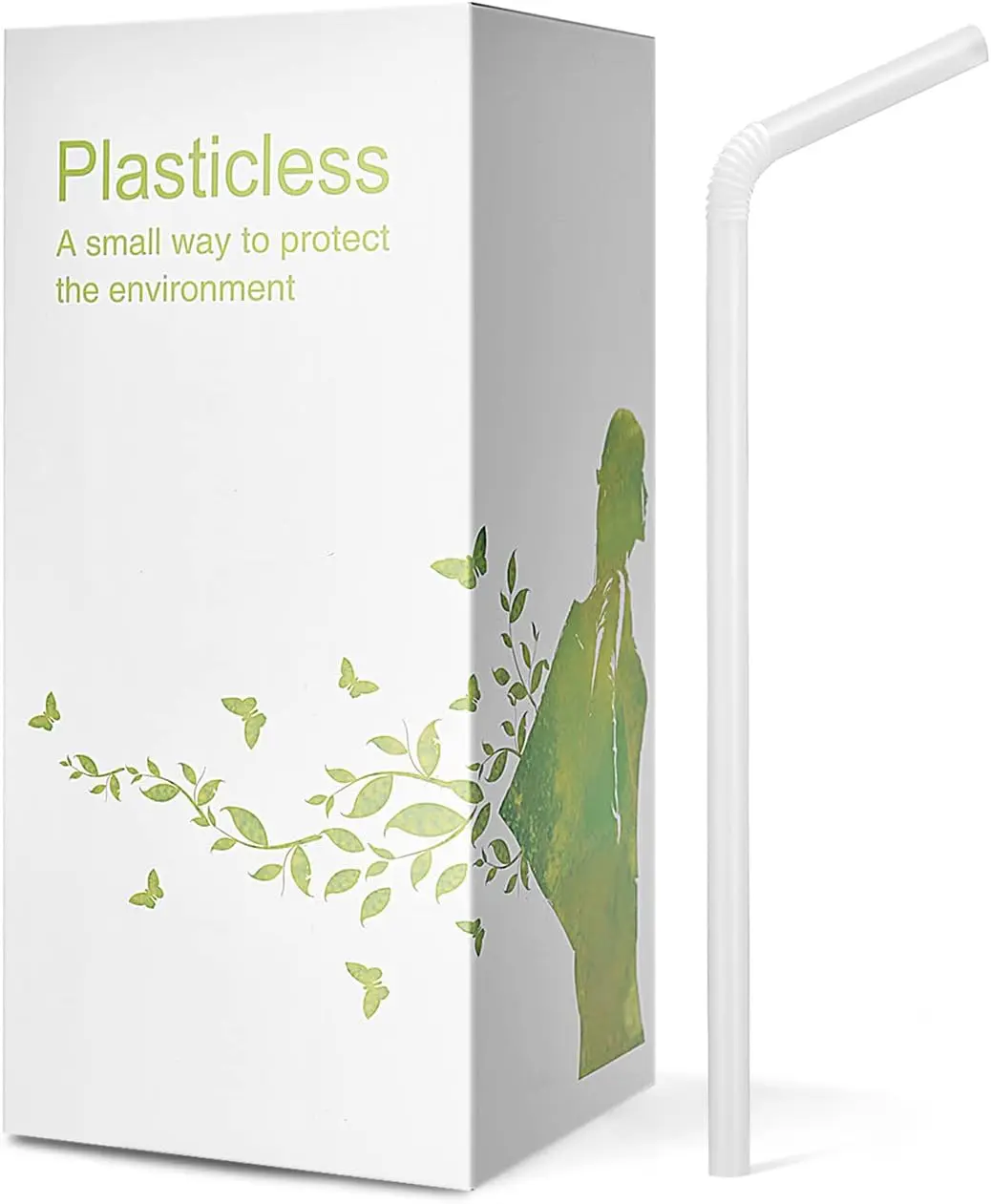 200 Count 8.25" Eco-friendly Bendable Compostable PLA Straws- Plasticless Biodegradable Flexible Drinking Straws