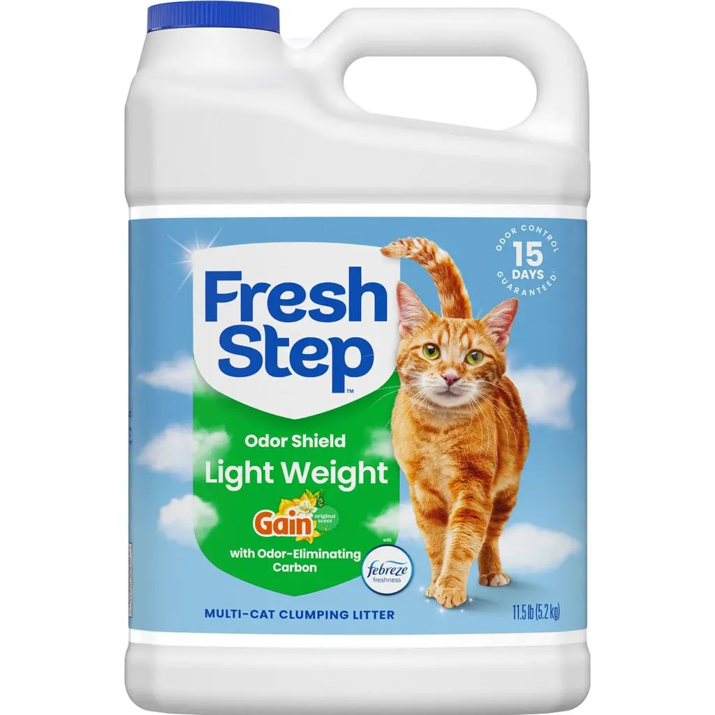 Fresh Step Gain Odor Shield Lightweight Clumping Cat Litter, 11.5 lbs, Odor Control (UPC: 10044600608300), Clumping Litter