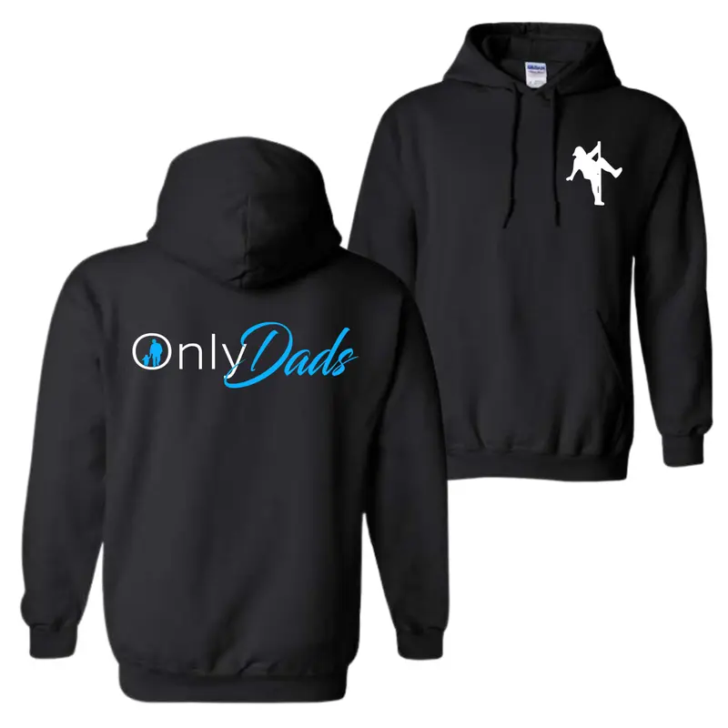 Vintage Only Dads Hoodie – Playful Fatherhood Logo Graphic, Unisex Long Sleeve Casual Streetwear