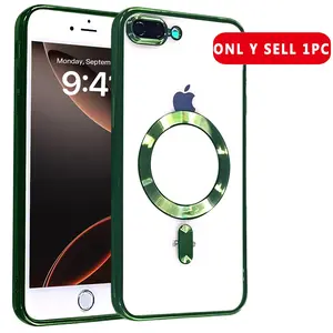 Magnetic for iPhone X XS XR XS Max 7 8 SE2 SE3 7Plus 8Plus 11 12 13 14 15 Pro Max Case Cover Electroplated Edge Clear Back Slim Protective Smartphone Phone Case with Camera Protection Compatible with Accessories