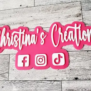 Physical watermark w/ 3 social media logos Decor Signs