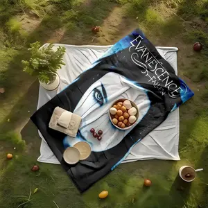 1 piece Evanescence Band "Fallen" Album Cover themed flannel blanket, Cozy throw blanket - Modern design blanket, suitable for beds and sofas, all-season multi-purpose use, super soft and warm, digitally printed pattern, 100% polyester material