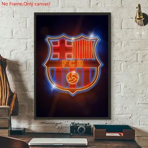 1 iconic badge digital art canvas poster, Modern Wall Art, minimalist style design, suitable for living room, bedroom, and bar wall decoration 2D flat print frameless art