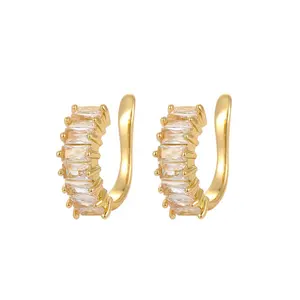 Versatile Irregular Artificial Zircon Ear Clips - Uj Light Luxury Unisex Side Ear Bone Clips, Couple Gift Jewelry Accessory, Versatile Earrings