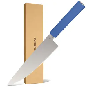Butterfork Purest 8” Chef's Knife with Oak Sheath, AR-RPM9 Stainless Steel, Replaceable ABS Handle, Ultramarine