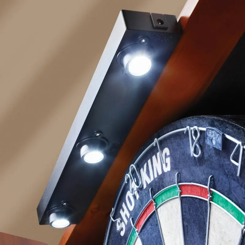 Dartboard Cabinet Lights, Adjustable Cabinet-Mount Illuminator with Bright LED Flip-Up Pods for Darts Game Rooms, Convenient Flip Up Storage, Dartboard Illuminator, Wireless