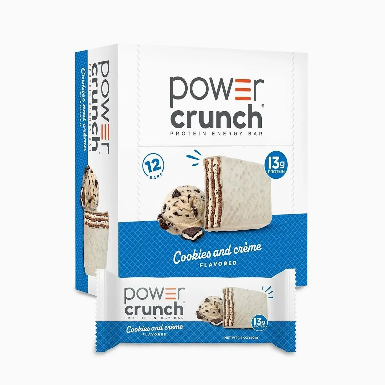 Power Crunch Protein Wafer Bars, High Protein Snacks with Delicious Taste, Triple Chocolate, 1.4 Ounce (12 Count)