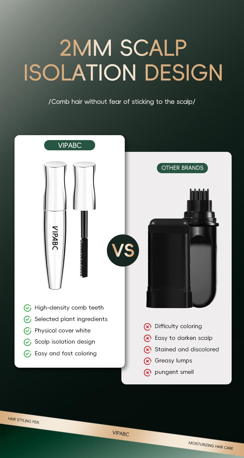 VIPABC Hair Root Touch-Up Pen – Easy Gray Coverage & Hairline Filler for Natural Look