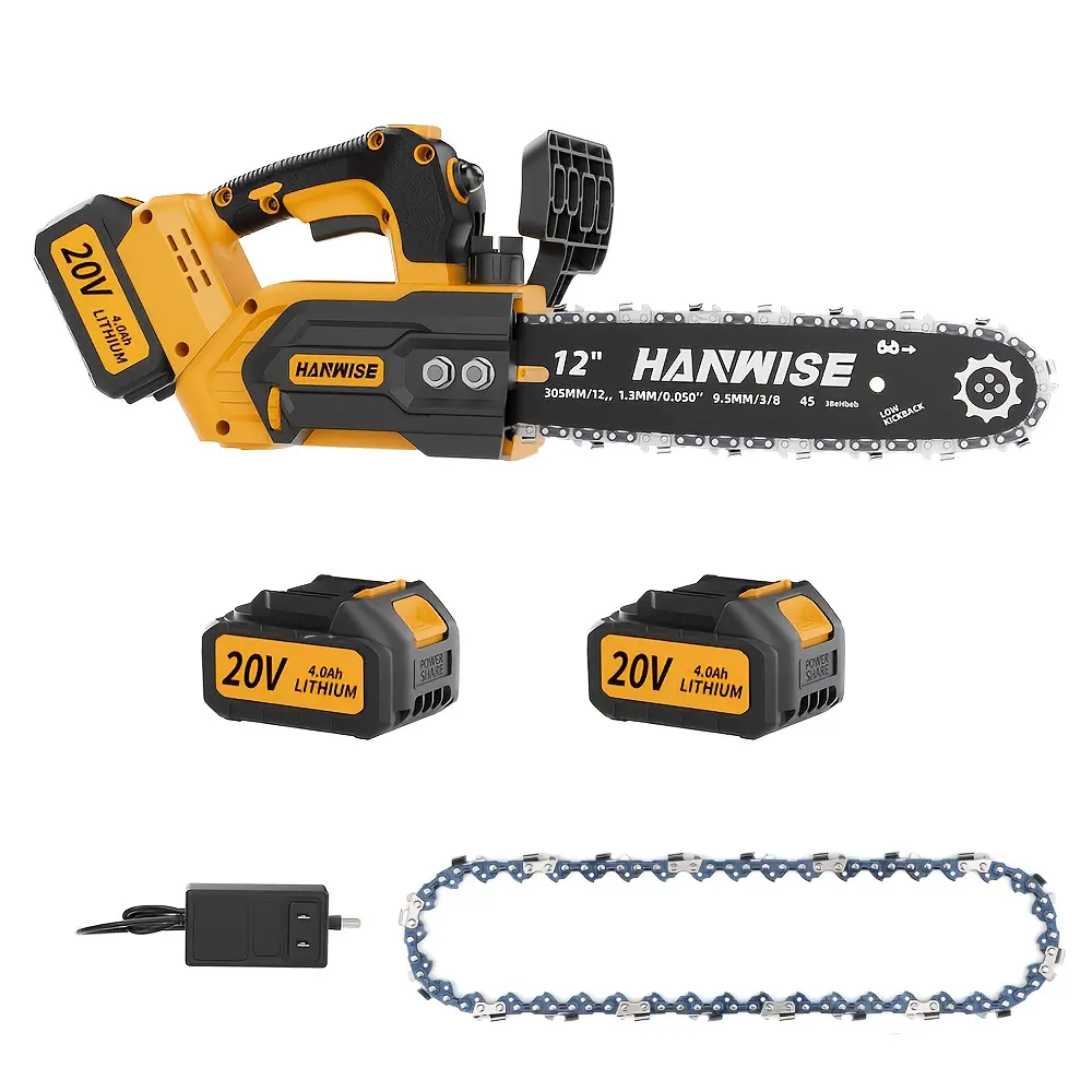 12" Heavy Duty Cordless Pole Chainsaw Kit | Brushless Motor & Auto-Lube | 2 Batteries + Fast Charger | Professional Tree Trimming Pruning Saw | Ideal Gift for Men