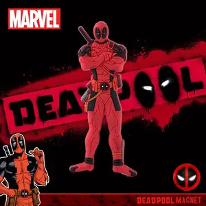Marvel Deadpool Fridge Magnet, Officially Licensed PVC Magnetic Decorative Accessory, Durable & Lightweight, Perfect Gift for Fans