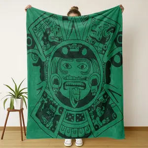 Aztec Sunstone Flannel Blanket, Lightweight Comfort Design, Perfect for Sofa and Chair, Ideal Relaxation Gift