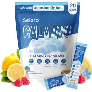 CalmTrio Cutting Drink Mix - Magnesium Glycinate, L-Theanine, KSM-66 Ashwagandha, Lemon Balm, Vitamin D3, B6 | Supplements for Relaxation, Focus & Calm - Raspberry Lemon - 20 Servings