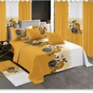 3 set 13pcs Bedding sheet with curtains