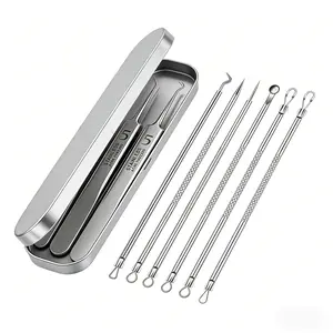 Facial Pore Cleaning Tool Set – Blackhead & Blemish Removal Tools for Full-Face Use, Stainless Steel (8 Pieces)
