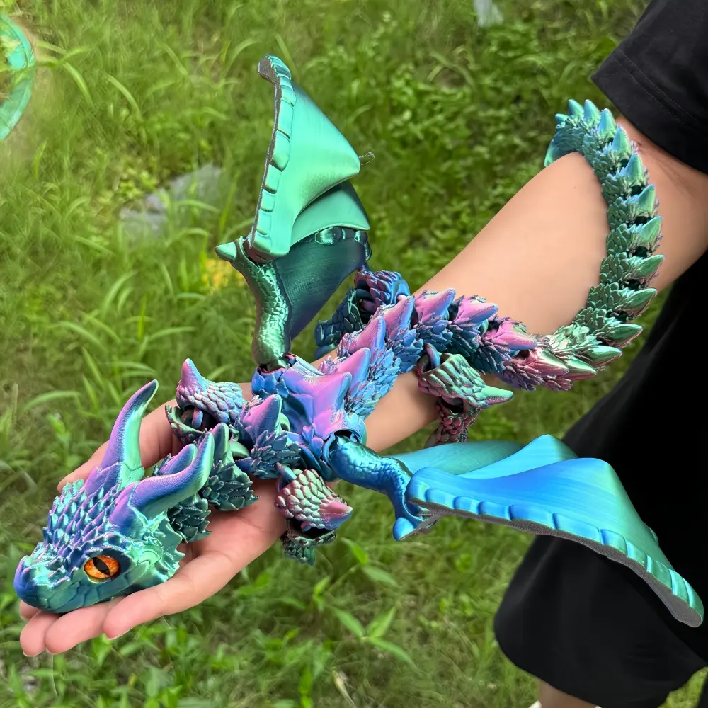 Collectible Artwork - 23.62-inch 3D Printed Giant Dragon Model, Featuring Intricate Details and Distinctive Features, the Ideal Choice for Collectors and Enthusiasts, Perfect as a Decorative Piece or Gift for Holidays and Birthdays, Christmas, Halloween