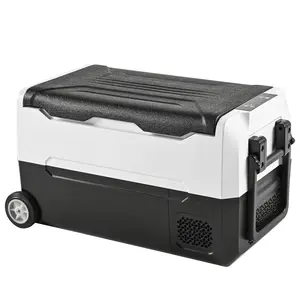 Simzlife Car Refrigerator Portable Fridge - 37Quart(35L) 12 Volt Refrigerator Big zones 12/24V DC & 110-240V AC, -4℉~68℉ Electric Cooler for Home, Camping, RV, Fashing, Travel