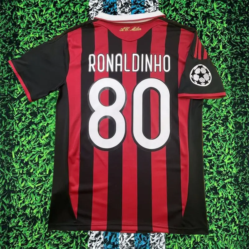 2009/10 AC No.80 Ronaldinho Short Sleeves soccer jersey