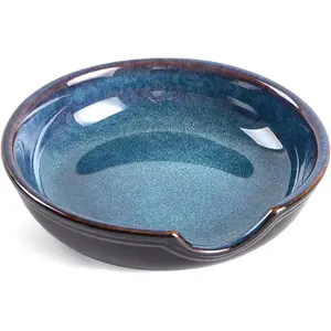 Ceramic Spoon Rest for Stove Top, Spoon Holder for Kitchen Counter, Coffee Spoon Holder, Heat-Resistant Cooking Utensil Rest for Spoons Ladles Spatula (Blue)