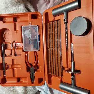 77-Piece Heavy Duty Tire Repair Kit – Plug-and-Patch Puncture Fix Set for Cars, Trucks, Motorcycles, ATVs, Jeeps & Off-Road Vehicles – Durable Steel Tools with Carry Case, Portable & Roadside Emergency Ready