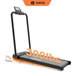 TOUSAINS 2 in 1 Electric Folding Treadmill with Incline & Handrail, Under Desk Walking Pad for Home & Office, Portable Quiet Brushless Motor Treadmill for Walking, Jogging & Running, Remote Control Included