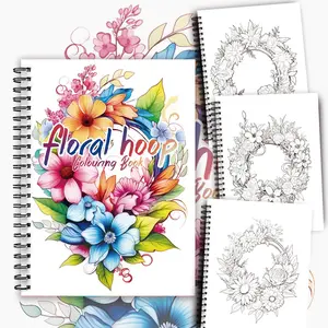 Flower Pattern Coloring Book, 30 Sheets 100gsm Thick Paper Coloring Book, DIY Painting Supplies for Stress Relief, Holiday Gift