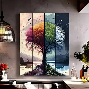 Square Diamond Round Drill Four Seasons Tree Diamond Painting Kit, DIY Supplies Type, Handcraft, Ca Prop 65 Compliant, No Harmful Chemicals