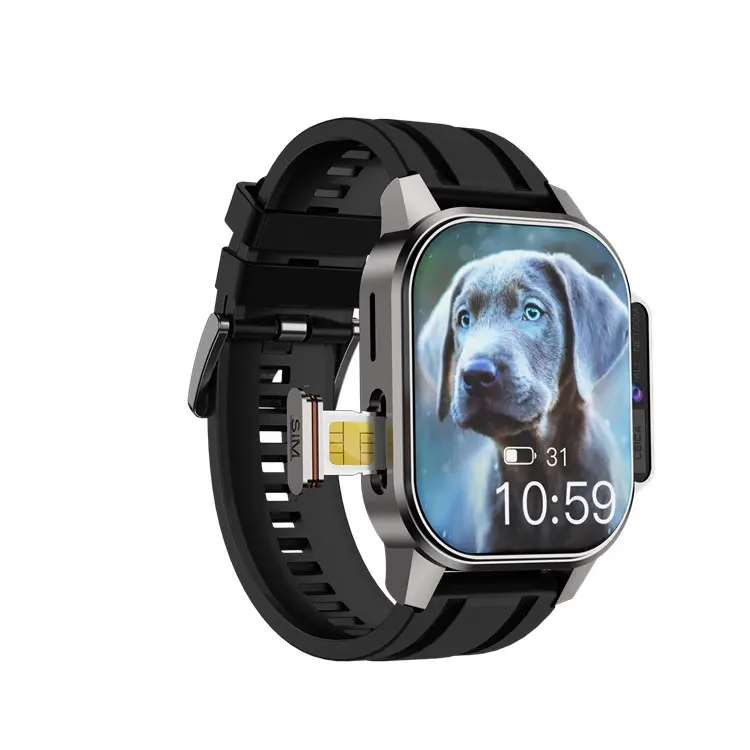 Rugged B22 Unisex Smartwatch - 2.13inch Square Screen, 5G SIM Compatible, Bluetooth, Life Waterproof, Front Camera, Independent App Downloads, Health Tracking, Phone Call Support, Hot Wearable Tech Devices