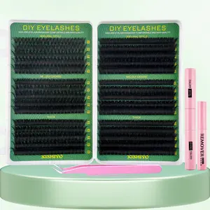 600Pcs DIY Lash Extension Kit, 50D-160D Wispy Fairy Cluster Lashes with Bond and Seal, Remover & Tweezers, D Curl 10-16mm Natural Fluffy Individual Eyelashes Set