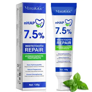 Hydroxyapatite Toothpaste, Natural Peppermint Flavor Toothpaste, Refreshing Breath Toothpaste, Oral Care Toothpaste for Sensitive Teeth, Fluoride Free Toothpaste, Natural Remineralizing Toothpaste