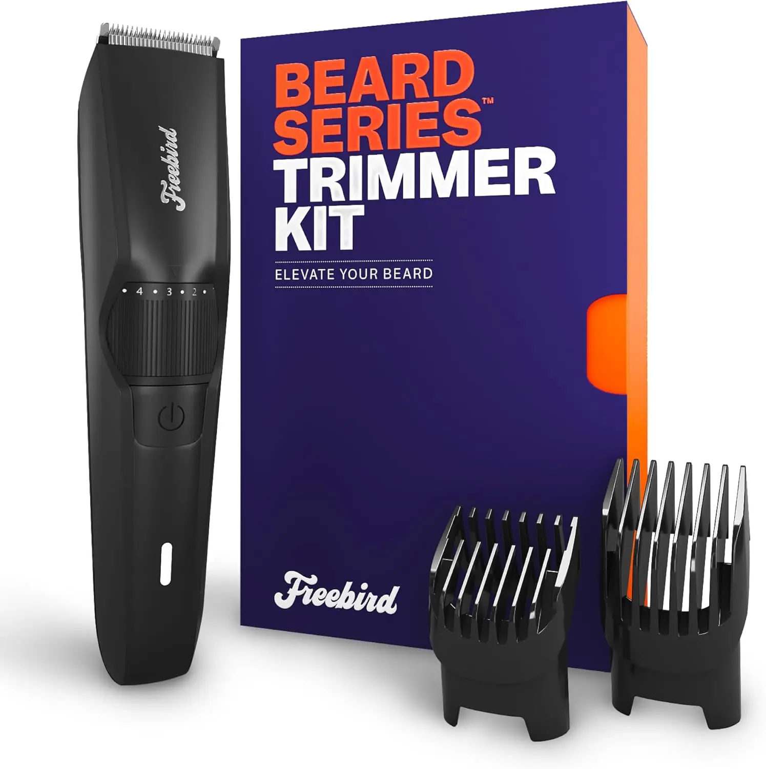 FREEBIRD BeardSeries Cordless Precise Hair Clipper with BeardSafe Technology, Ergonomic Design, Steel Blades, 40 Length Settings, USB-Rechargeable Batteries, Barber Equipment for Beard & Face Trimming, Cordless Hair Clipper, Beard Care, 40 Lengths, Home H