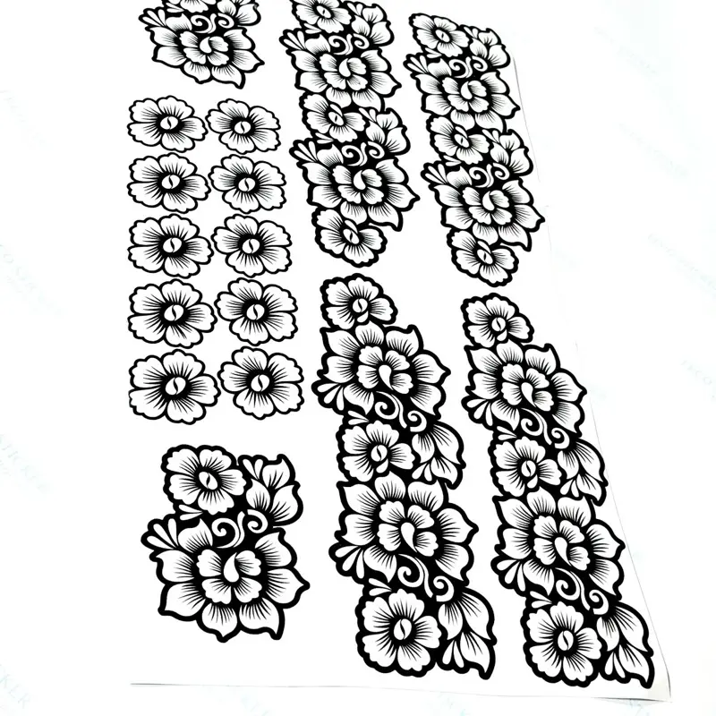 Henna Stencils Templates Stickers - Full Set with Henna Paste for Hands, Feet, Fingers Temporary Tattoos, Unique Patterns for Parties, Festivals