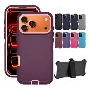 Armor Shockproof Defender Phone Case For iPhone 16 15 14 Plus 13 17 Pro Max Air 16e Heavy Duty Drop Protection Matte Cover