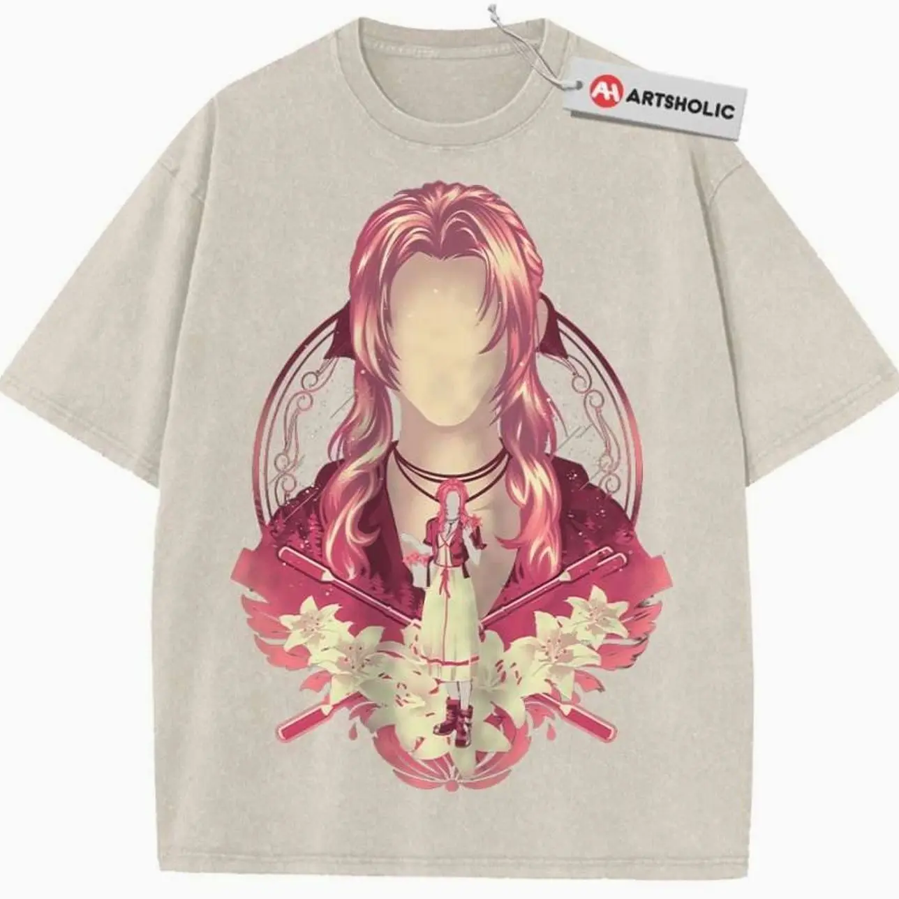 Aerith Gainsborough Shirt, Final Fantasy Shirt, Game Shirt, Vintage T-Shirt , Graphic Tee, Unisex Fashion, Full Color, Full Size, For Men, For Women