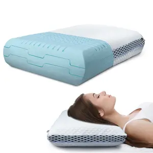 MASTERY MART Hard Pillow for Deep Sleep, Cooling Memory Foam Pillow, Height Adjustable, Standard Size, Comfort and Support, Best for Side, Back, Stomach Sleepers, 25 x 16 Inch