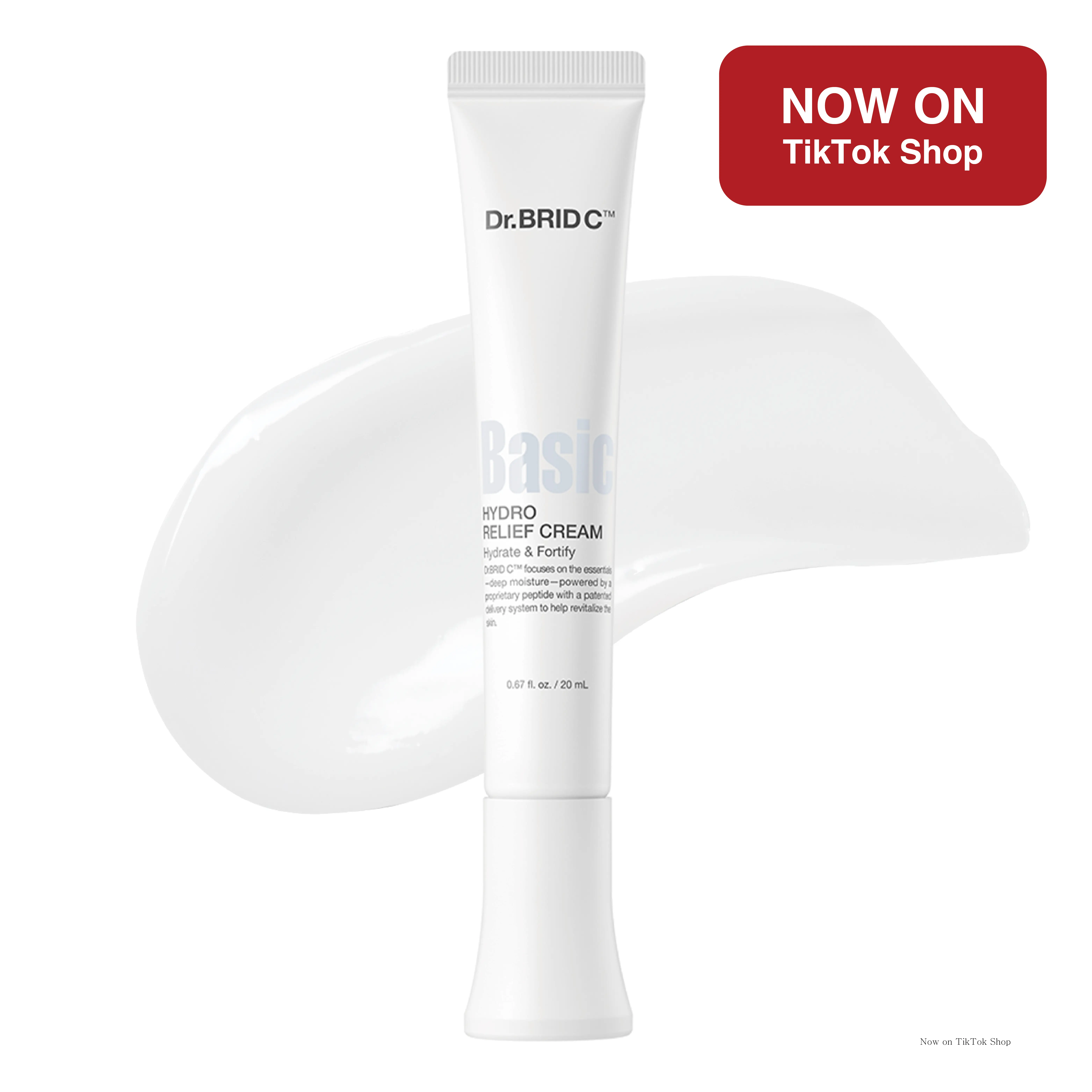 Dr.BRID C Hydro Relief Gel Cream - Instant Cooling Face Moisturizer with Peptides & Triple Hyaluronic Acid, Soothes Appearance of Redness for Sensitive Skin, Barrier Care, 0.67 fl.oz.