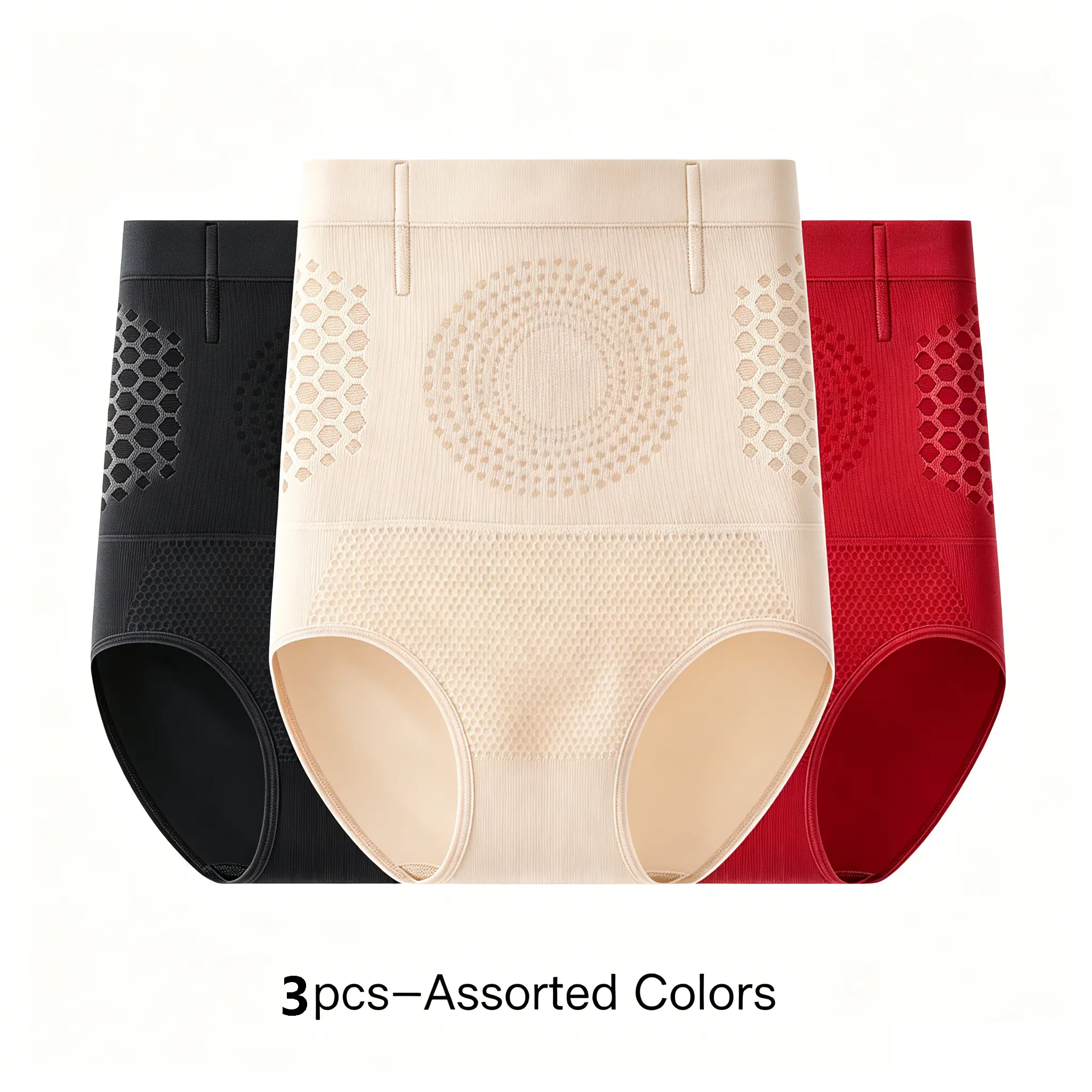 Women's High-Waisted Shapewear Shorts - 3pcs 4-in-1 Micro-Particle Firming & Shaping, Basic Activewear Compression Athletic Sports Clothes