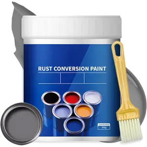 Rust Converter For Metal, Rust Converter, 300g Weatherproof Rust Converter  For Metal, Water-Based Metallic  with Brush (Gray)