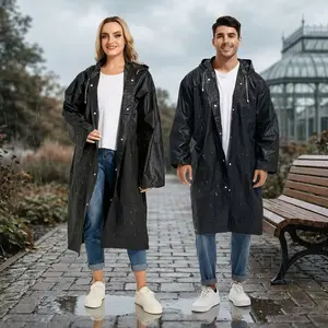 2-Pack Reusable Rainproof Rain Ponchos for Adults - Heavy-Duty Military Impermeable Hooded Raincoats, Durable Long-Lasting Survival Gear for Outdoor Hiking, Emergency Weather Protection